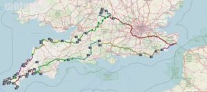 Overzichtje van de gereden route in 2024.